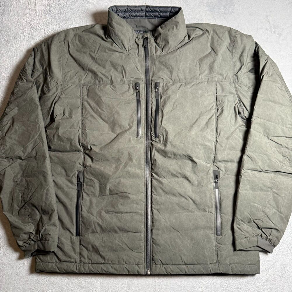 Kuhl Wyldefire Jacket Mens XXL Gray Carbon Down Waxed Canvas Puffer $300